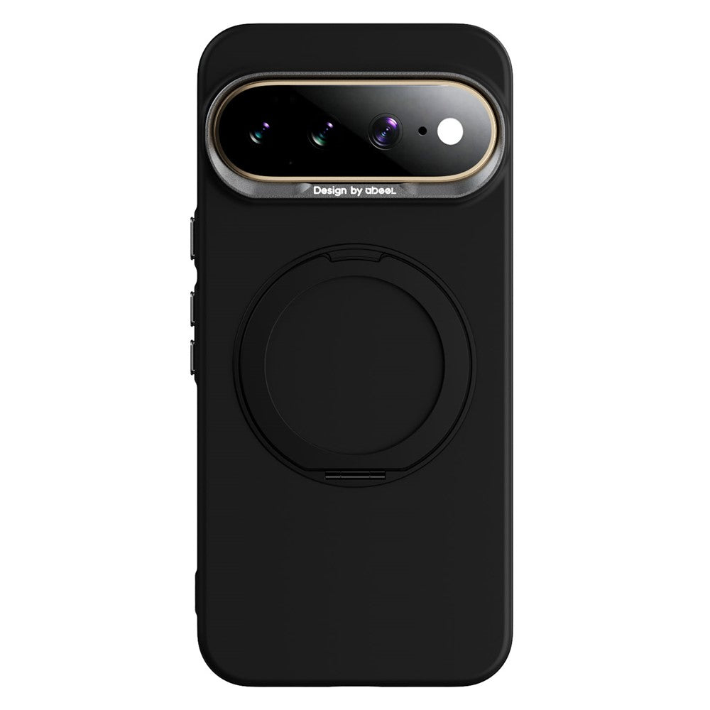 ABEEL For Google Pixel 11 Pro XL Magnetic Case Ring Kickstand Liquid Silicone Feel PC Phone Cover