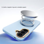 ABEEL For Samsung Galaxy A37 5G Magnetic Case Ring Kickstand Liquid Silicone Feel PC Phone Cover