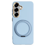 ABEEL For Samsung Galaxy S25 Magnetic Case Ring Kickstand Liquid Silicone Feel PC Phone Cover