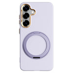 ABEEL For Samsung Galaxy S25 Magnetic Case Ring Kickstand Liquid Silicone Feel PC Phone Cover