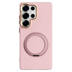ABEEL For Samsung Galaxy S25 Ultra Magnetic Case Ring Kickstand Liquid Silicone Feel PC Phone Cover