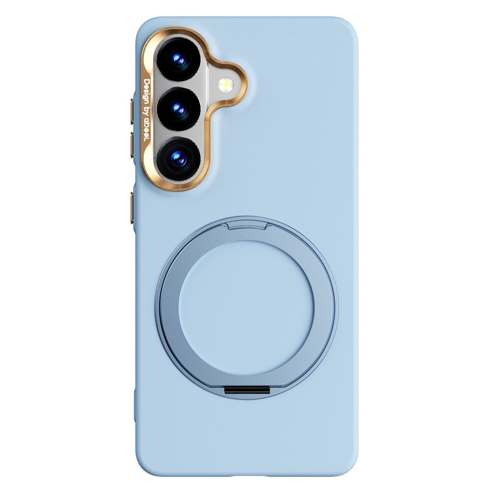 ABEEL For Samsung Galaxy S26 Magnetic Case Ring Kickstand Liquid Silicone Feel PC Phone Cover