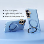 ABEEL For Samsung Galaxy S26 Magnetic Case Ring Kickstand Liquid Silicone Feel PC Phone Cover