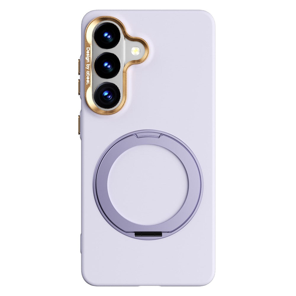 ABEEL For Samsung Galaxy S26 Magnetic Case Ring Kickstand Liquid Silicone Feel PC Phone Cover