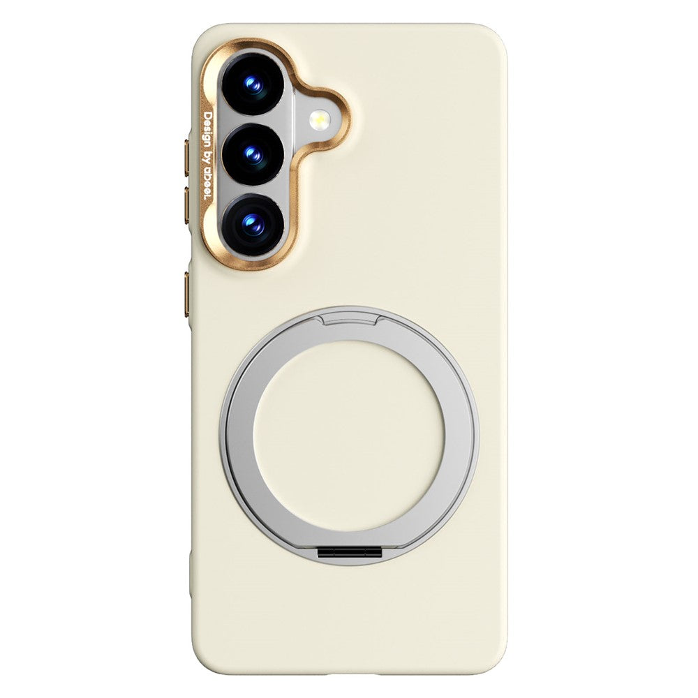 ABEEL For Samsung Galaxy S26 Magnetic Case Ring Kickstand Liquid Silicone Feel PC Phone Cover