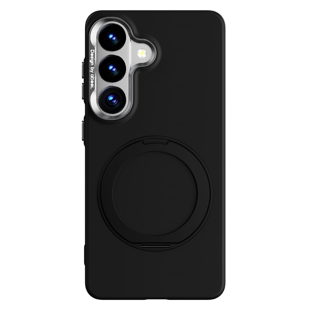 ABEEL For Samsung Galaxy S26 Magnetic Case Ring Kickstand Liquid Silicone Feel PC Phone Cover