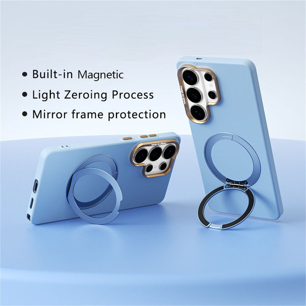 ABEEL Til Samsung Galaxy S26 Ultra Magnetisk Cover Ring Kickstand Flydende Silikonefølelse PC Telefoncover