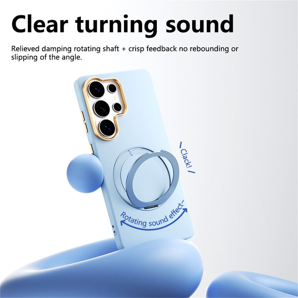 ABEEL Til Samsung Galaxy S26 Ultra Magnetisk Cover Ring Kickstand Flydende Silikonefølelse PC Telefoncover