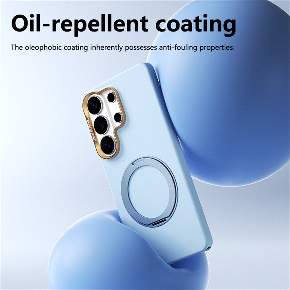 ABEEL Til Samsung Galaxy S26 Ultra Magnetisk Cover Ring Kickstand Flydende Silikonefølelse PC Telefoncover