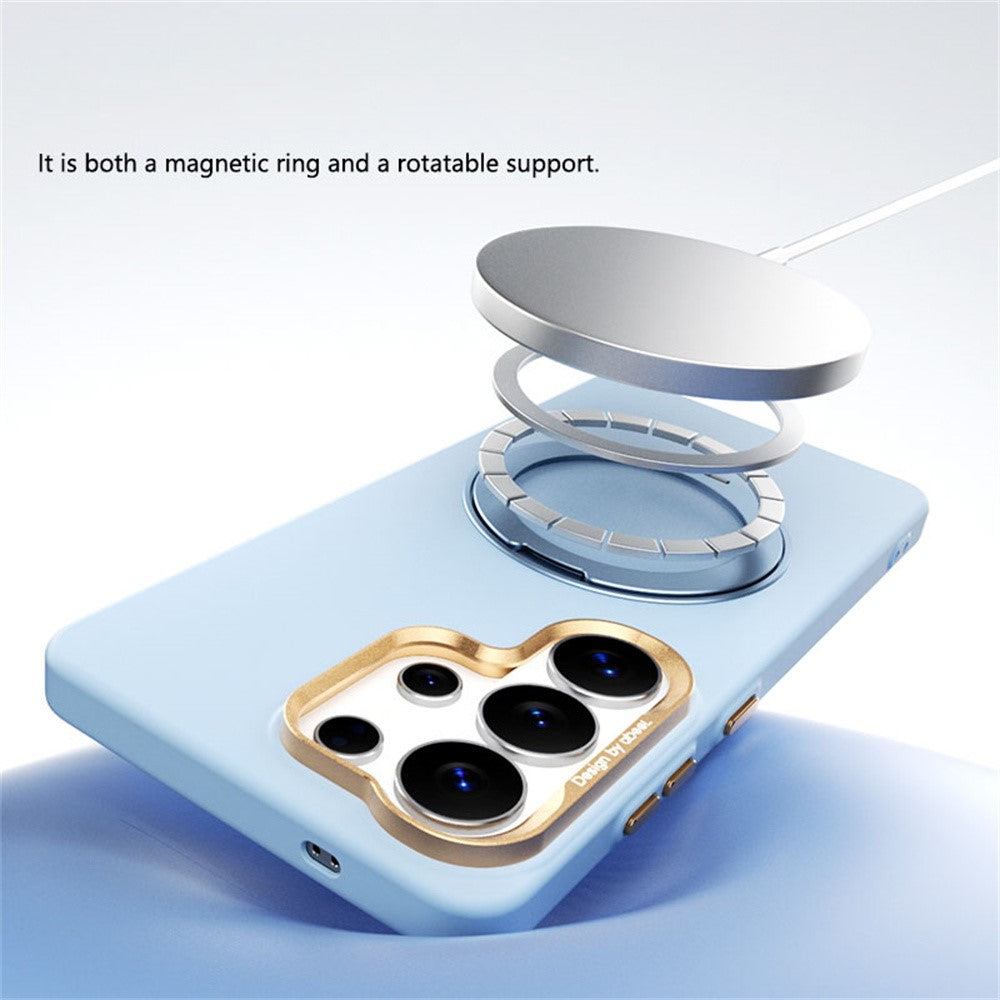 ABEEL Til Samsung Galaxy S26 Ultra Magnetisk Cover Ring Kickstand Flydende Silikonefølelse PC Telefoncover