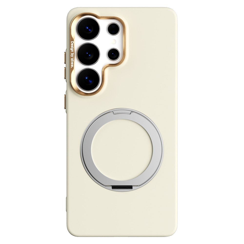 ABEEL Til Samsung Galaxy S26 Ultra Magnetisk Cover Ring Kickstand Flydende Silikonefølelse PC Telefoncover