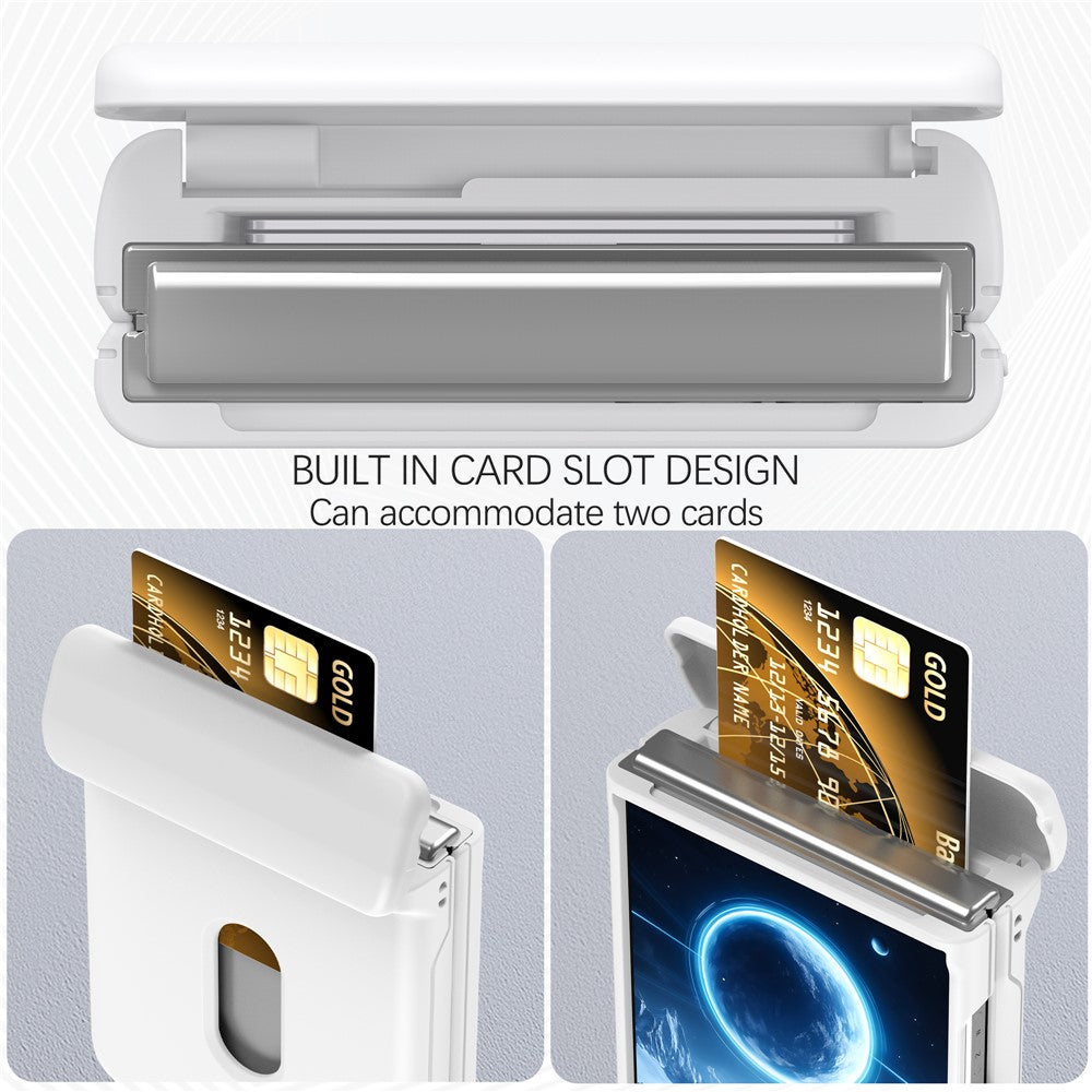 For Samsung Galaxy Z Flip8 Case Spring Hinge Protection Hard PC Phone Cover Built-in Card Slots