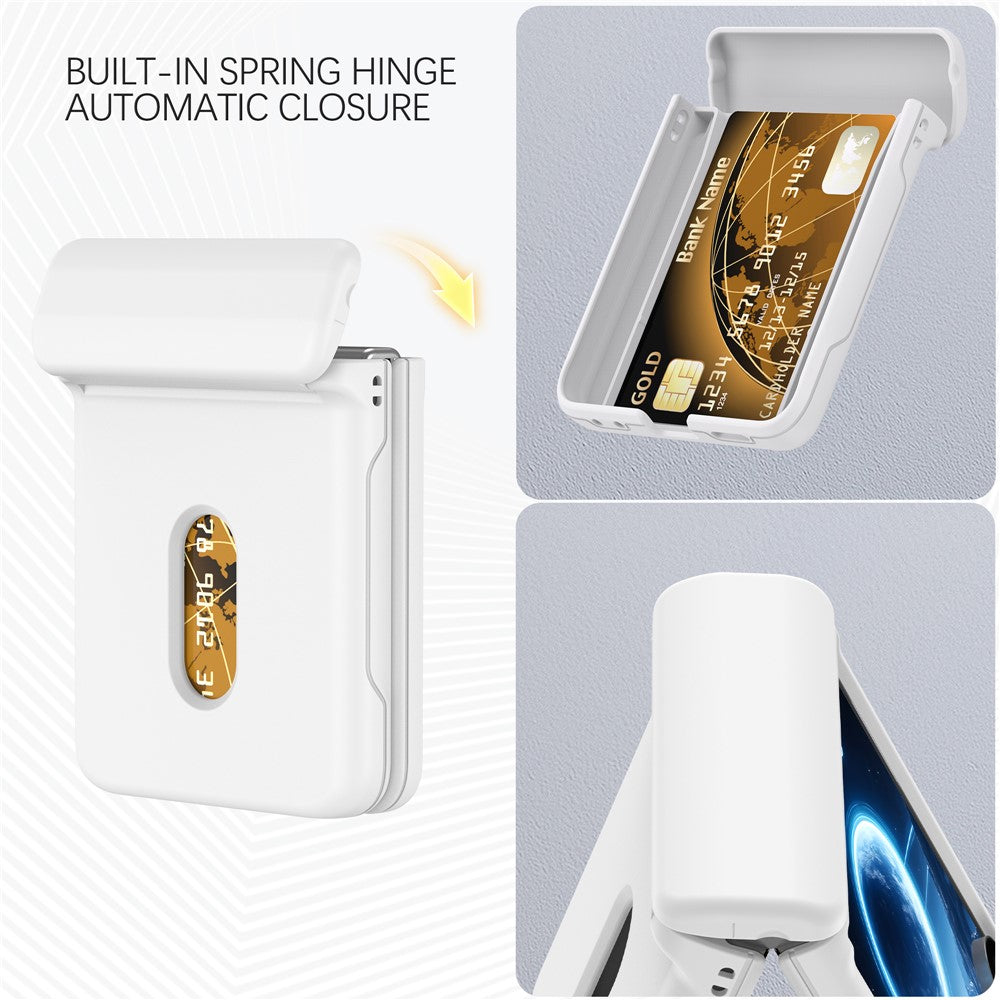 For Samsung Galaxy Z Flip8 Case Spring Hinge Protection Hard PC Phone Cover Built-in Card Slots