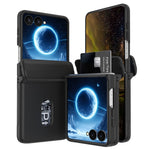 For Samsung Galaxy Z Flip8 Case Spring Hinge Protection Hard PC Phone Cover Built-in Card Slots