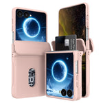 For Samsung Galaxy Z Flip8 Case Spring Hinge Protection Hard PC Phone Cover Built-in Card Slots
