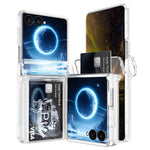 For Samsung Galaxy Z Flip8 Case Spring Hinge Protection Hard PC Phone Cover Built-in Card Slots