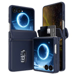 For Samsung Galaxy Z Flip8 Case Spring Hinge Protection Hard PC Phone Cover Built-in Card Slots