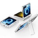 Samsung Galaxy Z Flip8-skal med gångjärnsstöd och hårt PC-mobilskal med kortplatser