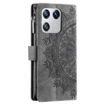 Xiaomi 13 Stötsäkert Mobilmobilfodral PU-läder Mandala Blomma Präglat Korthållare Blixtlåsficka Flip Plånbok mobilfodral Stativ med Rem