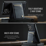 AUTSPACE for Samsung Galaxy S26 Ultra Case  A12 Leather Back Cover with Magnetic Detachable Card Bag Kickstand