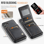 AUTSPACE for Samsung Galaxy S26 Case  A12 Leather Back Cover with Magnetic Detachable Card Bag Kickstand