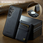 AUTSPACE for Samsung Galaxy S26+ Case  A12 Leather Back Cover with Magnetic Detachable Card Bag Kickstand