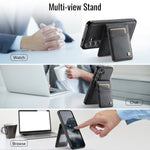 AUTSPACE for Samsung Galaxy S26+ Case  A12 Leather Back Cover with Magnetic Detachable Card Bag Kickstand