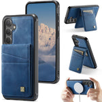 AUTSPACE for Samsung Galaxy S26+ Case  A12 Leather Back Cover with Magnetic Detachable Card Bag Kickstand