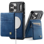 AUTSPACE for iPhone 17 Pro Max Case  A12 Leather Back Cover with Magnetic Detachable Card Bag Kickstand