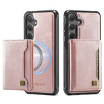 AUTSPACE for Samsung Galaxy S26 Case A13 Vintage Leather Back Cover with Magnetic Detachable Card Bag
