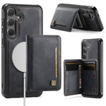 AUTSPACE for Samsung Galaxy S26+ Case  A13 Vintage Leather Back Cover with Magnetic Detachable Card Bag