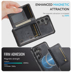 AUTSPACE for Samsung Galaxy S26+ Case  A13 Vintage Leather Back Cover with Magnetic Detachable Card Bag