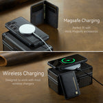 AUTSPACE for Samsung Galaxy S26+ Case  A13 Vintage Leather Back Cover with Magnetic Detachable Card Bag
