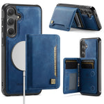 AUTSPACE for Samsung Galaxy S26+ Case  A13 Vintage Leather Back Cover with Magnetic Detachable Card Bag