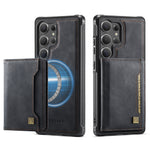 AUTSPACE for Samsung Galaxy S26 Ultra Case  A13 Vintage Leather Back Cover with Magnetic Detachable Card Bag