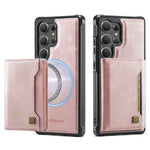 AUTSPACE for Samsung Galaxy S26 Ultra Case  A13 Vintage Leather Back Cover with Magnetic Detachable Card Bag