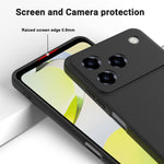 For ZTE Blade A76 4G Liquid Silicone Case Phone Back Cover with Hand Strap