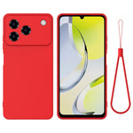 For ZTE Blade A76 4G Liquid Silicone Case Phone Back Cover with Hand Strap
