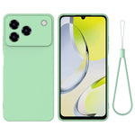 For ZTE Blade A76 4G Liquid Silicone Case Phone Back Cover with Hand Strap