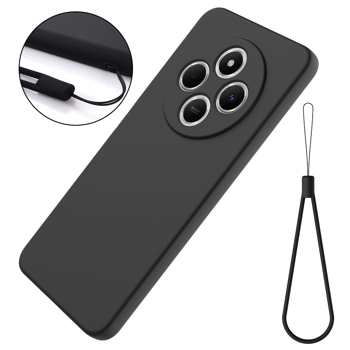 Til Xiaomi Redmi 17C 4G Flydende Silikone Cover Telefon Bagside med Håndrem