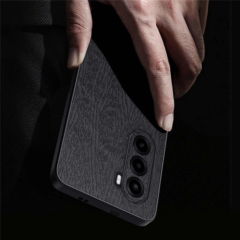 For OnePlus Turbo 6X 5G Case Wood Texture PU Leather Coated PC TPU Phone Cover