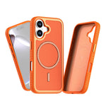 For iPhone 16 Magnetic Case Carbon Fiber Texture PC + TPU Phone Cover with Independent Button