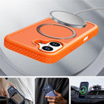 For iPhone 16 Magnetic Case Carbon Fiber Texture PC + TPU Phone Cover with Independent Button