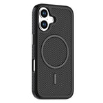 For iPhone 16 Magnetic Case Carbon Fiber Texture PC + TPU Phone Cover with Independent Button