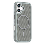For iPhone 16 Magnetic Case Carbon Fiber Texture PC + TPU Phone Cover with Independent Button