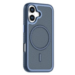 For iPhone 16 Magnetic Case Carbon Fiber Texture PC + TPU Phone Cover with Independent Button