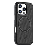 For iPhone 16 Pro Magnetic Case Carbon Fiber Texture PC + TPU Phone Cover with Independent Button
