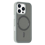 For iPhone 16 Pro Magnetic Case Carbon Fiber Texture PC + TPU Phone Cover with Independent Button