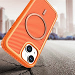 For iPhone 15 Magnetic Case Carbon Fiber Texture PC + TPU Phone Cover with Independent Button