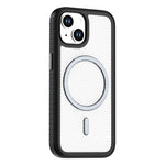 For iPhone 15 Magnetic Case Carbon Fiber Texture PC + TPU Phone Cover with Independent Button